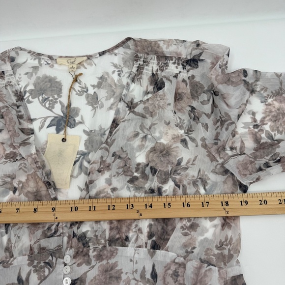 Easel Dress Women Large NEW Gray Floral Sheer Fairy Coquette Maxi Cover Up - Picture 11 of 14